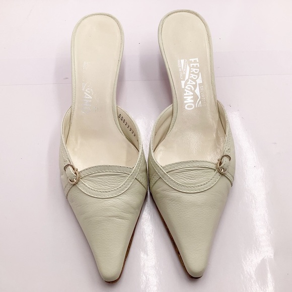 Salvatore Ferragamo Shoes - {Salvatore Ferragamo} Kitten Heel Mules